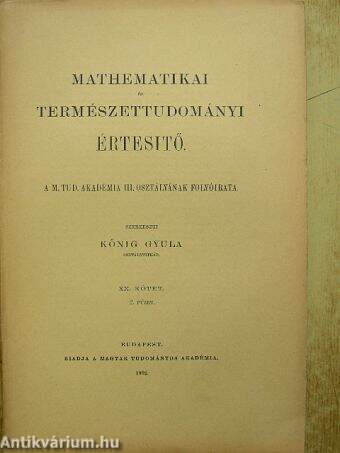 Mathematikai és Természettudományi Értesitő 1902/2.