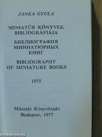 Miniatűr könyvek bibliográfiája 1975 (minikönyv)