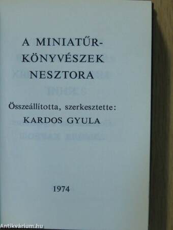 A miniatűrkönyvészek nesztora (minikönyv)