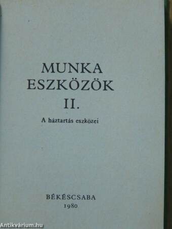 Munkaeszközök II. (minikönyv)