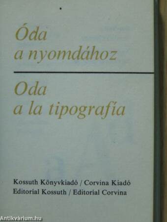 Óda a nyomdához (minikönyv) (számozott)