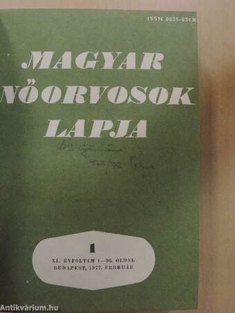 Magyar Nőorvosok Lapja 1977-1978. február-december