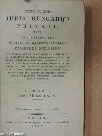 Institutiones juris hungarici privati I.