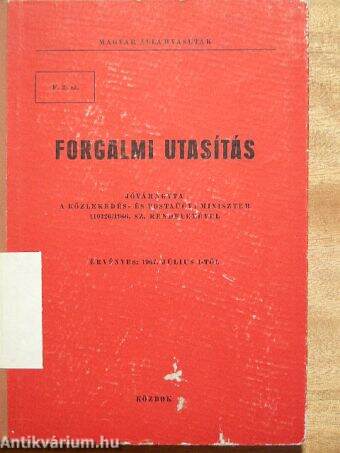 F. 2. sz. Forgalmi Utasítás