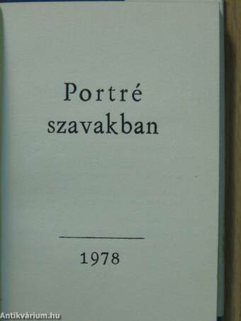 Portré szavakban (minikönyv)