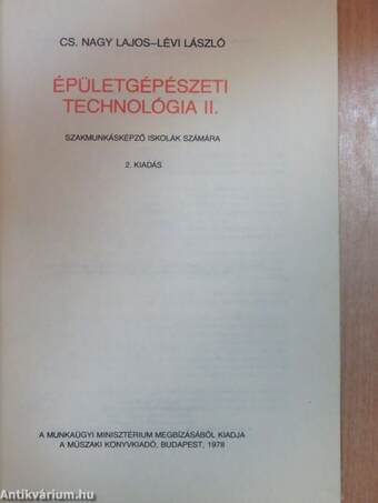 Épületgépészeti technológia II.