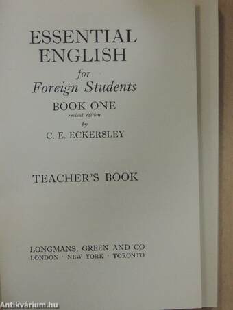 Essential English for Foreign Students Book 1. - Teacher's Book