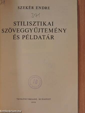 Stilisztikai szöveggyűjtemény és példatár