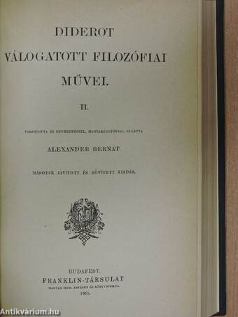 Diderot válogatott filozófiai művei I-II.