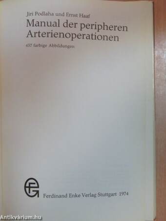 Manual der peripheren Arterienoperationen