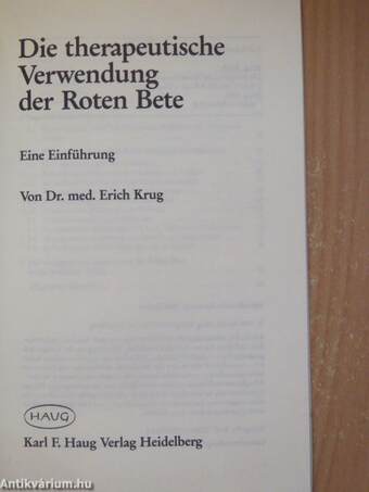 Die therapeutische Verwendung der Roten Bete