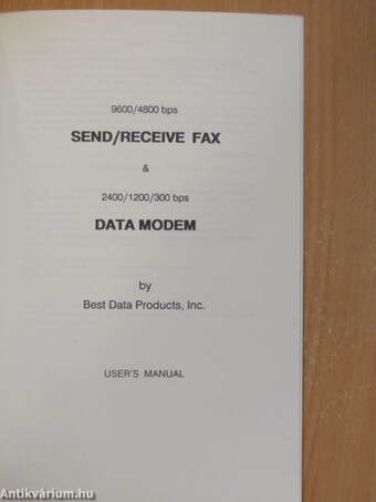 9600/4800 bps Send/Receive Fax & 2400/1200/300 bps Data Modem