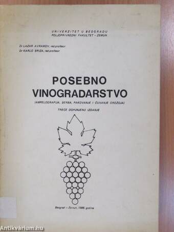 Posebno Vinogradarstvo (dedikált példány)