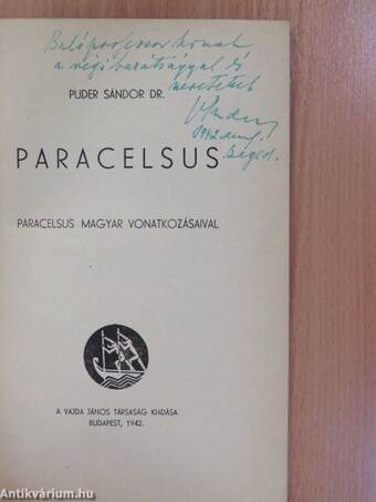 Paracelsus (dedikált példány)