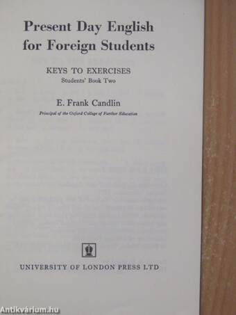 Present Day English for Foreign Students - Keys to Exercises - Students' Book Two