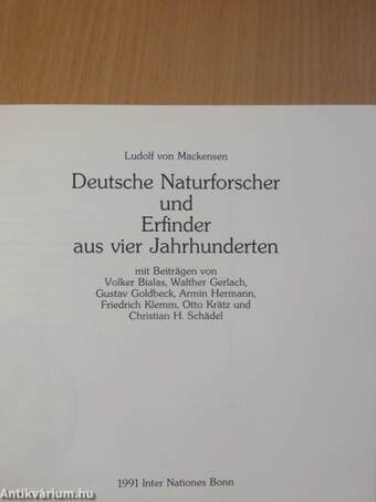 Deutsche Naturforscher und Erfinder aus vier Jahrhunderten