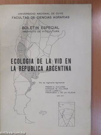 Ecologia de la vid en la Republica Argentina (dedikált példány)