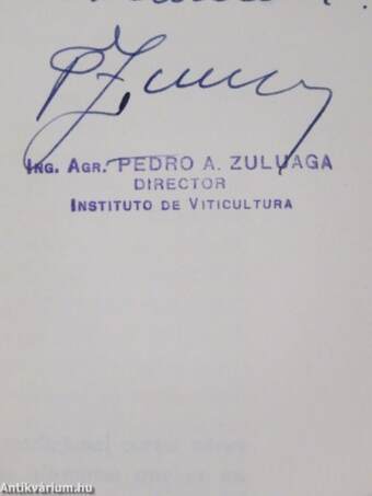 Ecologia de la vid en la Republica Argentina (dedikált példány)