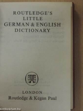 Routledge's Little German & English Dictionary