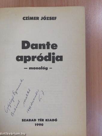 Dante apródja (dedikált példány)