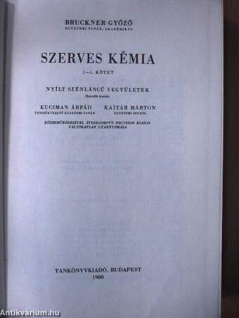 Szerves kémia I/1. (töredék)