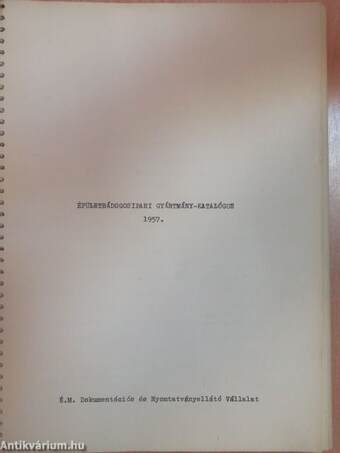 Épületbádogosipari gyártmány-katalógus 1957.