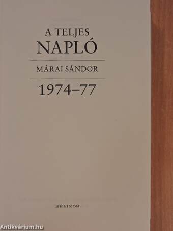 A teljes napló 1974-77