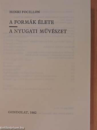 A formák élete/A nyugati művészet