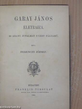 Garay János életrajza