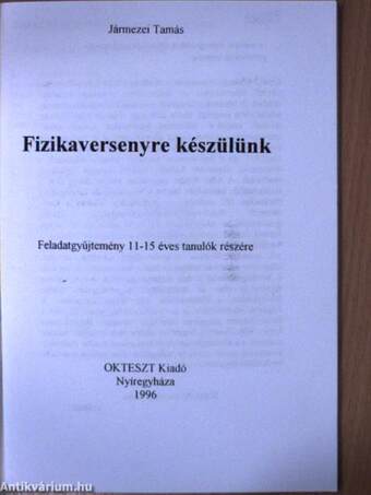 Fizika versenyre készülünk