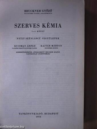 Szerves kémia I/1. (töredék)