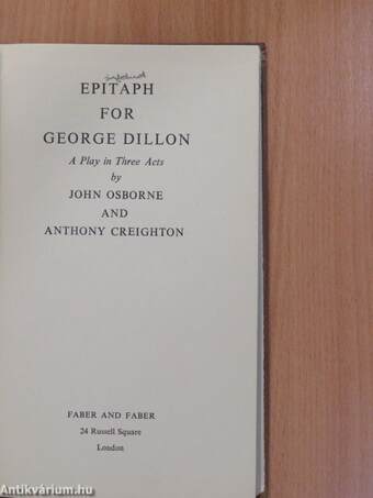 Epitaph for George Dillon