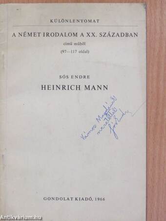Heinrich Mann (dedikált példány)