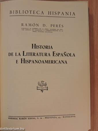 Historia de la Literatura Espanola e Hispanoamericana