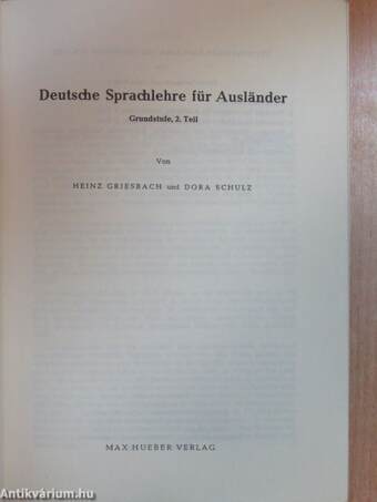 Deutsche Sprachlehre für Ausländer Grundstufe 2.