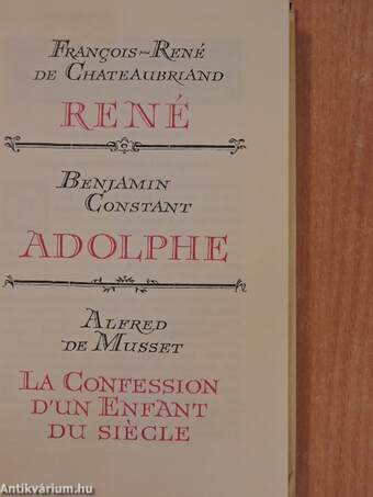 René/Adolphe/La Confession d'un enfant du siécle