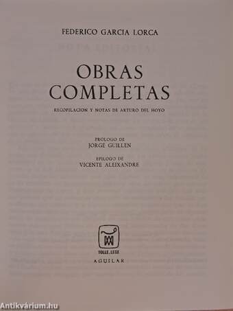 Federico Garcia Lorca obras completas