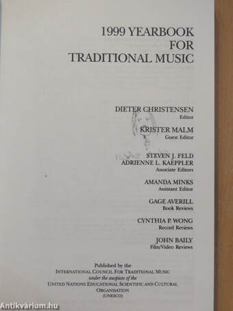 Yearbook for Traditional Music 1999