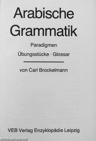 Arabische Grammatik