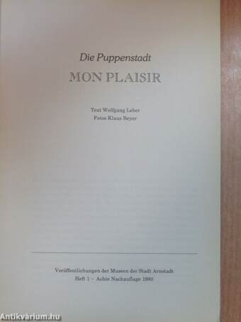 Die Puppenstadt, Mon Plaisir