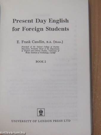 Present Day English for Foreign Students Book 2.