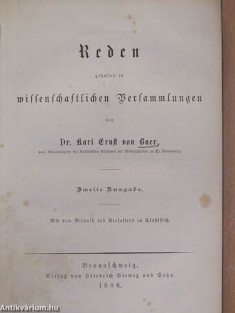 Reden gehalten in wissenschaftlichen Versammlungen und kleinere Aufsätze vermischten Inhalts I-III. (gótbetűs)