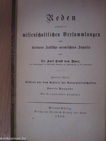 Reden gehalten in wissenschaftlichen Versammlungen und kleinere Aufsätze vermischten Inhalts I-III. (gótbetűs)