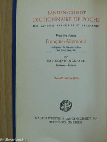 Langenscheidts Taschenwörterbuch der französischen und deutschen Sprache I.