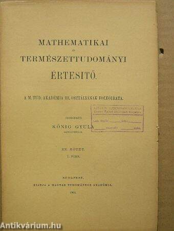 Mathematikai és Természettudományi Értesítő 1902/1.