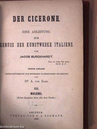 Der Cicerone I-III.