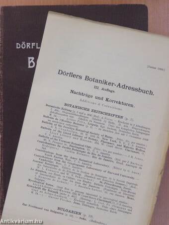 Dörflers Botaniker-Adressbuch/Bibliographia Botanica