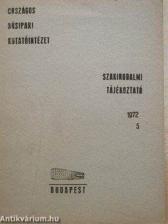 Szakirodalmi tájékoztató 1972/5.