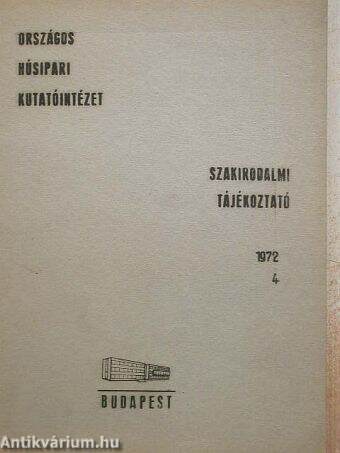 Szakirodalmi tájékoztató 1972/4.