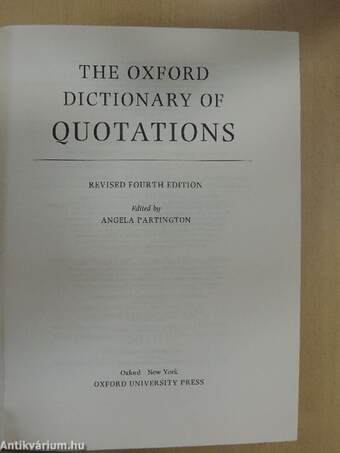 The Oxford Dictionary of Quotations